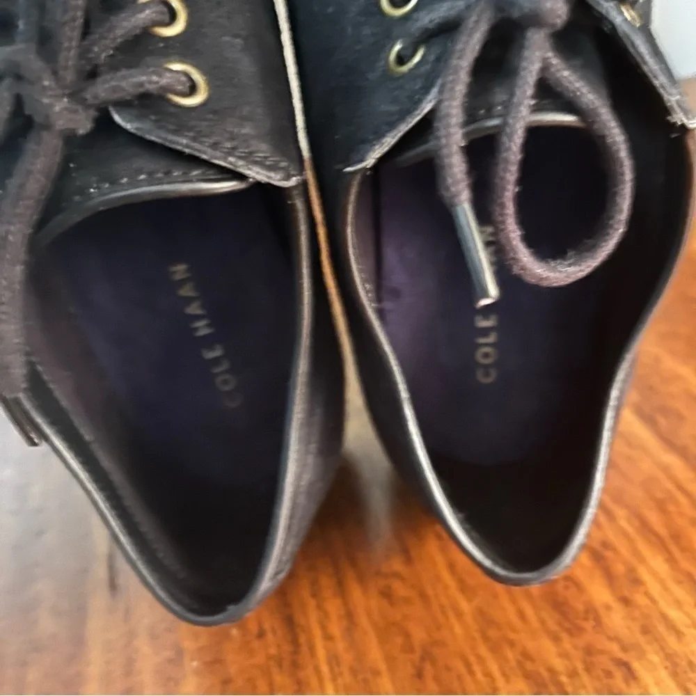 Cole Haan Grand Suede Oxford Mens 11.5Leather Lace Up Comfort Shoe Black Nu buck
